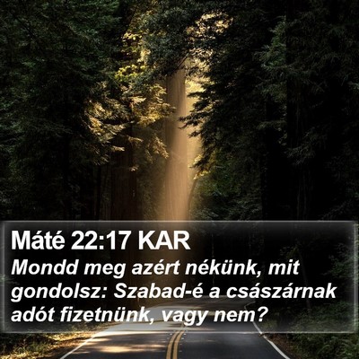 Máté 22:17 KAR Bible Verse Image