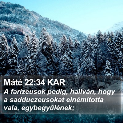 Máté 22:34 KAR Bible Verse Image