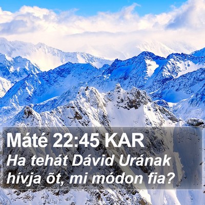 Máté 22:45 KAR Bible Verse Image