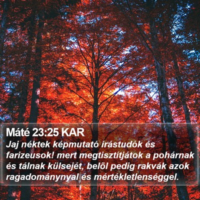 Máté 23:25 KAR Bible Verse Image