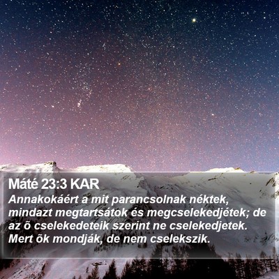 Máté 23:3 KAR Bible Verse Image