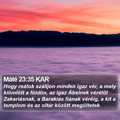 Máté 23:35 KAR Bible Verse Image