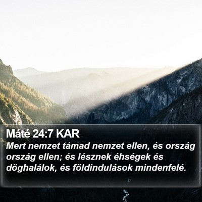 Máté 24:7 KAR Bible Verse Image