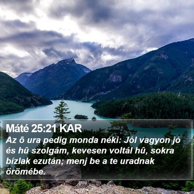Máté 25:21 KAR Bible Verse Image