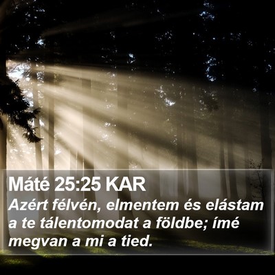 Máté 25:25 KAR Bible Verse Image