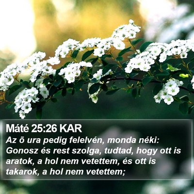 Máté 25:26 KAR Bible Verse Image