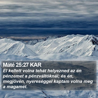 Máté 25:27 KAR Bible Verse Image