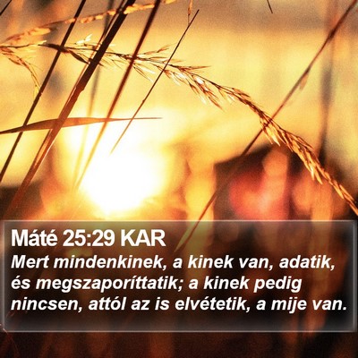 Máté 25:29 KAR Bible Verse Image