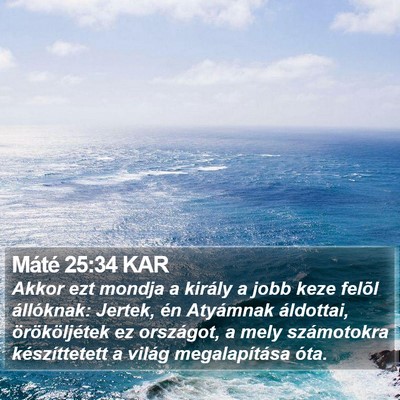 Máté 25:34 KAR Bible Verse Image