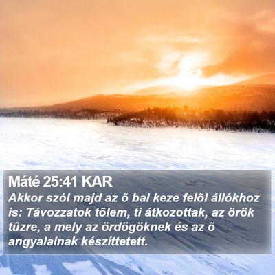 Máté 25:41 KAR Bible Verse Image