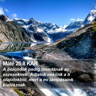Máté 25:8 KAR Bible Verse Image