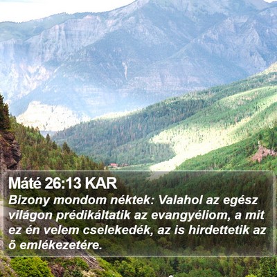 Máté 26:13 KAR Bible Verse Image
