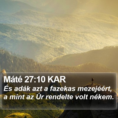 Máté 27:10 KAR Bible Verse Image
