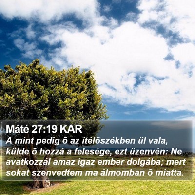 Máté 27:19 KAR Bible Verse Image
