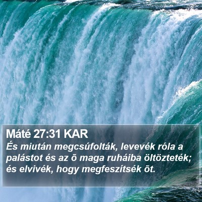 Máté 27:31 KAR Bible Verse Image