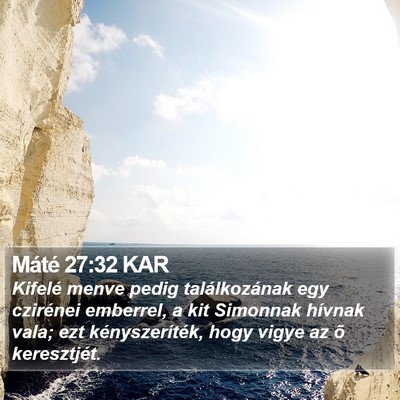 Máté 27:32 KAR Bible Verse Image