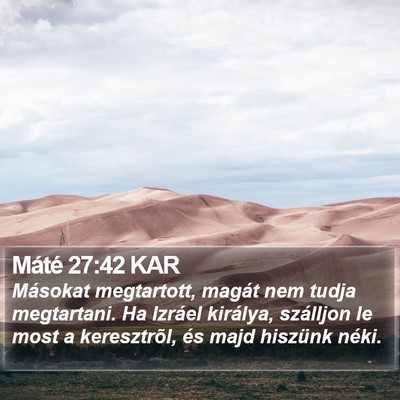 Máté 27:42 KAR Bible Verse Image