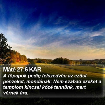 Máté 27:6 KAR Bible Verse Image