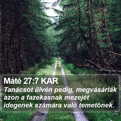Máté 27:7 KAR Bible Verse Image