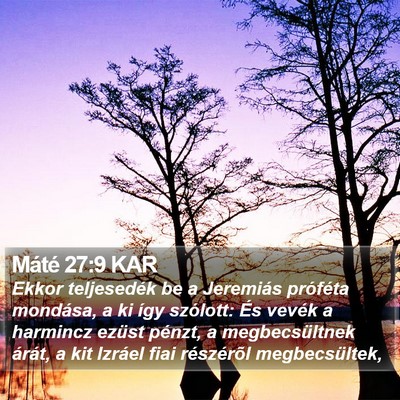 Máté 27:9 KAR Bible Verse Image