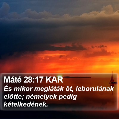 Máté 28:17 KAR Bible Verse Image