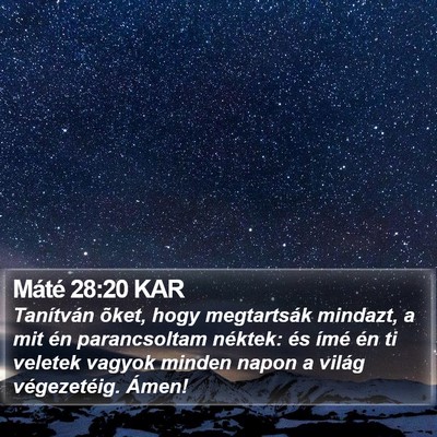 Máté 28:20 KAR Bible Verse Image