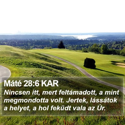 Máté 28:6 KAR Bible Verse Image