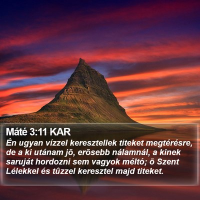 Máté 3:11 KAR Bible Verse Image