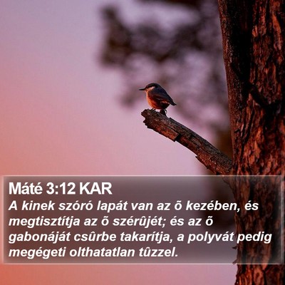 Máté 3:12 KAR Bible Verse Image