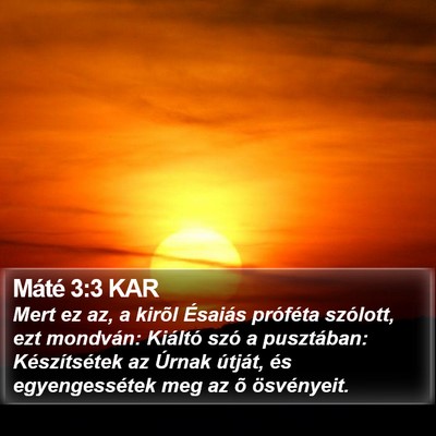 Máté 3:3 KAR Bible Verse Image