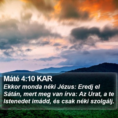 Máté 4:10 KAR Bible Verse Image