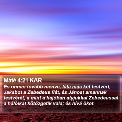 Máté 4:21 KAR Bible Verse Image