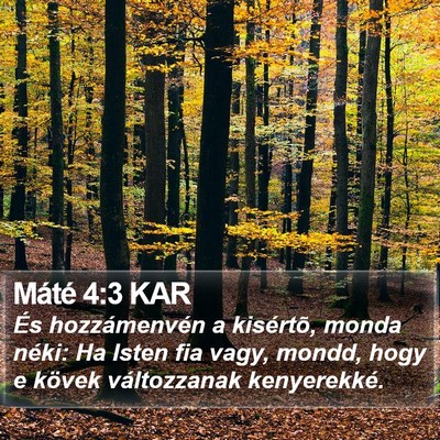 Máté 4:3 KAR Bible Verse Image