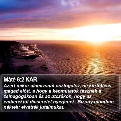 Máté 6:2 KAR Bible Verse Image