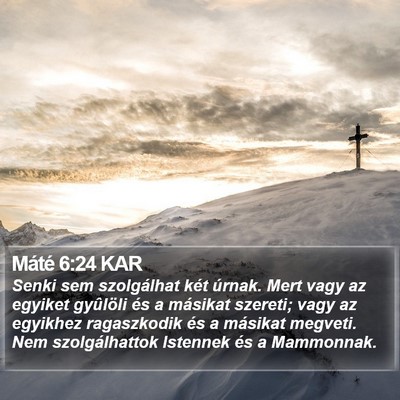 Máté 6:24 KAR Bible Verse Image