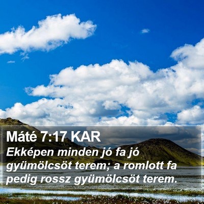 Máté 7:17 KAR Bible Verse Image
