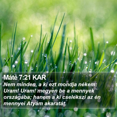 Máté 7:21 KAR Bible Verse Image