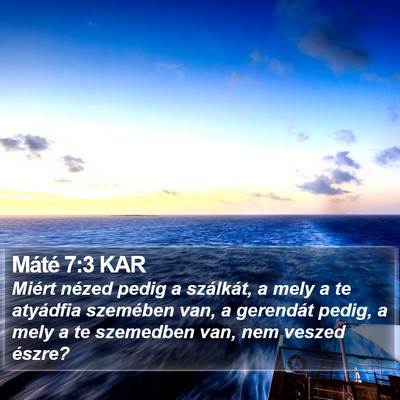 Máté 7:3 KAR Bible Verse Image