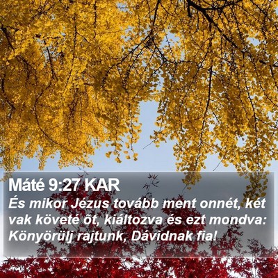 Máté 9:27 KAR Bible Verse Image