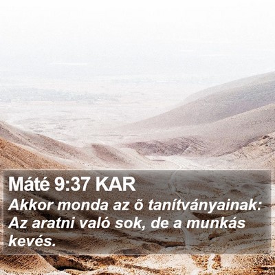 Máté 9:37 KAR Bible Verse Image
