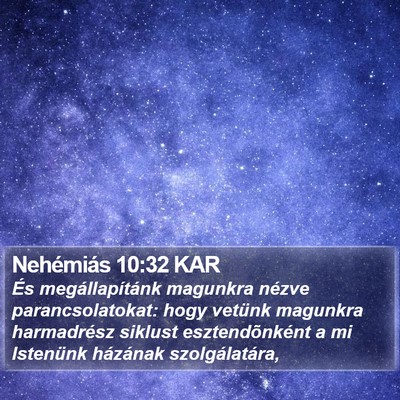 Nehémiás 10:32 KAR Bible Verse Image