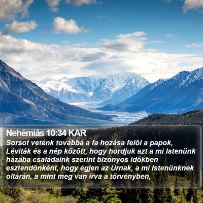 Nehémiás 10:34 KAR Bible Verse Image
