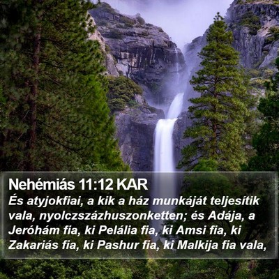 Nehémiás 11:12 KAR Bible Verse Image