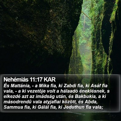 Nehémiás 11:17 KAR Bible Verse Image