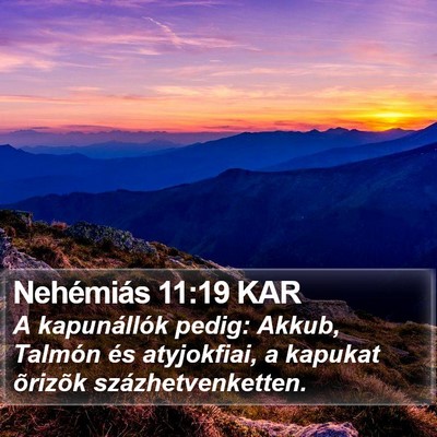 Nehémiás 11:19 KAR Bible Verse Image