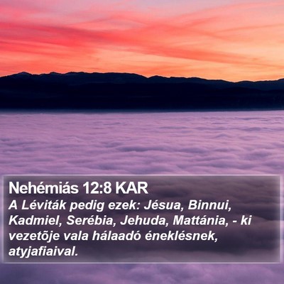 Nehémiás 12:8 KAR Bible Verse Image