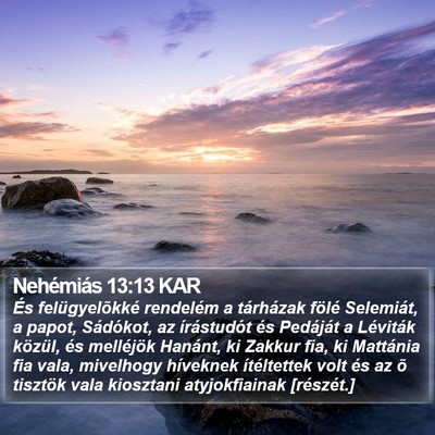 Nehémiás 13:13 KAR Bible Verse Image