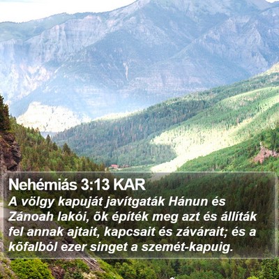 Nehémiás 3:13 KAR Bible Verse Image