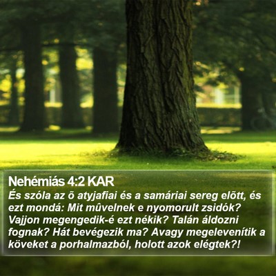 Nehémiás 4:2 KAR Bible Verse Image