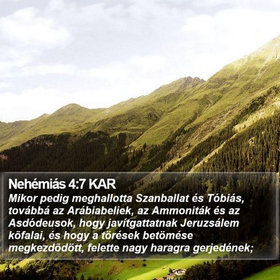 Nehémiás 4:7 KAR Bible Verse Image